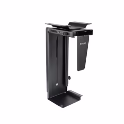 TooQ Metal Desk/Wall CPU Holder, Black, Desk-mounted CPU holder, Tower, 10 kg, Black, Metal, -180 - 180°