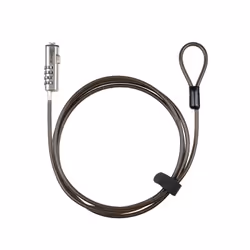 TooQ NANO Type Security Cable with Laptop Combination 1.5 metres, Dark Grey, 1.5 m, Kensington, Nano, Combination lock, Galva ...