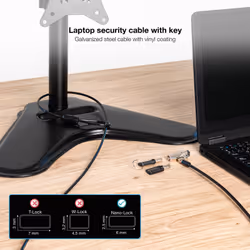 TooQ NANO Type Security Cable with Laptop Key 1.5 metres, Dark Grey - Additional view 4
