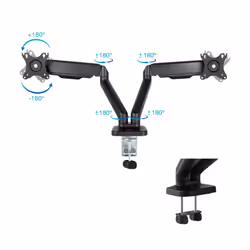 TooQ Table Stand for 2 Screens 17"-32", Black