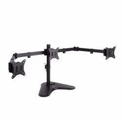 TooQ Desktop Stand for 3 Screens 17"-27", Black, Freestanding, 21 kg, 43.2 cm (17"), 68.6 cm (27"), 100 x 100 mm, Black