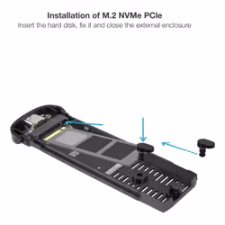 TooQ External M.2 NVMe SSD Enclosure, Black