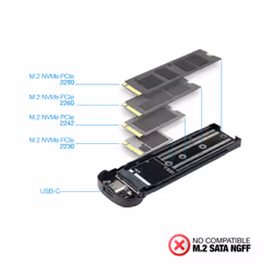 TooQ External M.2 NVMe SSD Enclosure, Blue