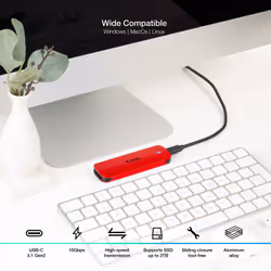 TooQ External M.2 NVMe SSD Enclosure, Red - Additional view 4