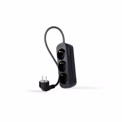 Nanocable Power strip with 3 sockets, 1.4 m, Black, 1.4 m, Indoor, Type F, Type F, Angled, Shock resistant
