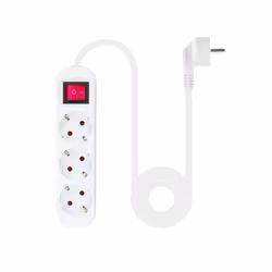 Nanocable Socket Strip with 3 Sockets with Switch, 1.4 m, White
