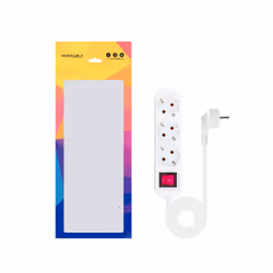 Nanocable Socket Strip with 3 Sockets with Switch, 1.4 m, White