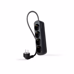 Nanocable Socket Strip with 4 Sockets, 1.4 m, Black, 1.4 m, Indoor, Type F, Type F, Angled, Splash proof