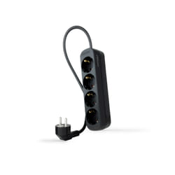 Nanocable Socket Strip with 4 Sockets, 1.4 m, Black