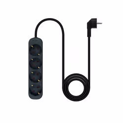 Nanocable Socket Strip with 4 Sockets, 1.4 m, Black