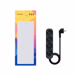 Nanocable Socket Strip with 4 Sockets, 1.4 m, Black