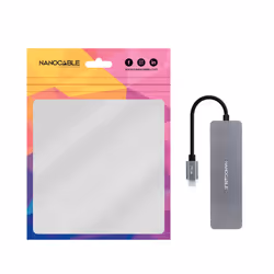 Nanocable USB-C Hub to 3xUSB3.0/F + 1xUSB-C/F Aluminum 10 cm, Gray - Additional view 4