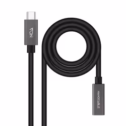 Nanocable USB-C 3.2 Gen2x2 20Gbps 3A, 4K/60Hz, USB-C/M-USB-C/H Extension Cable, Black, 2 m, 2 m, USB C, USB C, USB 3.2 Gen 2x ...