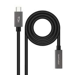 Nanocable USB-C 3.2 Gen2x2 20Gbps 3A, 4K/60Hz, USB-C/M-USB-C/H Extension Cable, Black, 2 m