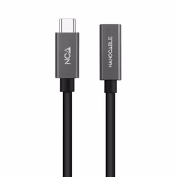 Nanocable USB-C 3.2 Gen2x2 20Gbps 3A, 4K/60Hz, USB-C/M-USB-C/H Extension Cable, Black, 2 m