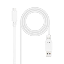 Nanocable USB 3.1 Cable, Gen2 10 Gbps 3A, USB-C/M-A/M Type, White, 2 m