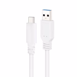 Nanocable USB 3.1 Cable, Gen2 10 Gbps 3A, USB-C/M-A/M Type, White, 2 m