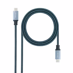 Nanocable USB 3.2 Gen2x2 20Gbps 5A/100W 4K/60Hz USB-C/M-USB-C/M Cable, Grey/Black, 3 m, 3 m, USB C, USB C, USB 3.2 Gen 2x2, 2 ...