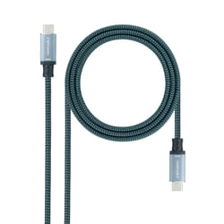 Nanocable USB 3.2 Gen2x2 20Gbps 5A/100W 4K/60Hz USB-C/M-USB-C/M Cable, Grey/Black, 3 m