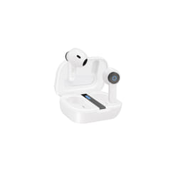 TooQ Bender Wireless Earbuds + Bluetooth Microphone with Charging Case, White