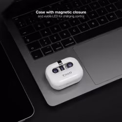 TooQ Bender Wireless Earbuds + Bluetooth Microphone with Charging Case, White - Additional view 5