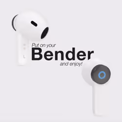 TooQ Bender Wireless Earbuds + Bluetooth Microphone with Charging Case, White - Additional view 6