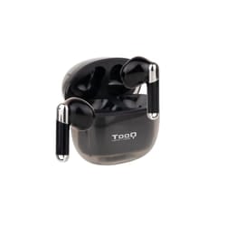 TooQ Onyx Wireless Earbuds + Bluetooth Microphone with Charging Case, Black