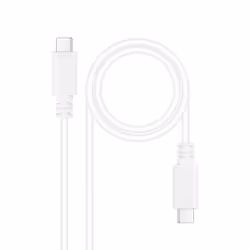 Nanocable USB 2.0 3A Cable, USB-C/M-USB-C/M type, White, 1 m, 1 m, USB C, USB C, USB 2.0, 0.48 Gbit/s, Black, White