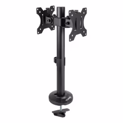 TooQ Table Stand for 2 Screens 17‘’ - 32‘’, Black, Bolt-through, 16 kg, 43.2 cm (17"), 81.3 cm (32"), 100 x 100 mm, Black