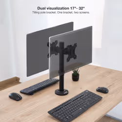 TooQ Table Stand for 2 Screens 17‘’ - 32‘’, Black