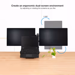 TooQ Table Stand for 2 Screens 17‘-32’ and Laptop, Black