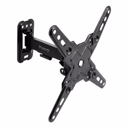 TooQ Wall Mount for 13‘’-43‘’ Screens, Black, 75 x 75 mm, 200 x 200 mm, -15 - 5°, -60 - 60°, Steel, Black