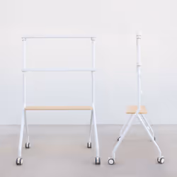 TooQ iLOVE Floor Stand with Wheels for 49"-80" Screen, White and Beech