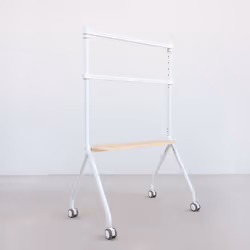 TooQ iLOVE Floor Stand with Wheels for 49"-80" Screen, White and Beech
