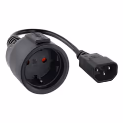 Nanocable Adapter cable C14/M to CEE/F, 16A, 50 cm, 0.5 m, C14 coupler, CEE7/4