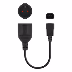 Nanocable Adapter cable C14/M to CEE/F, 16A, 50 cm