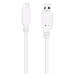 Nanocable USB 2.0 3A cable, USB-C/M-A/M type, White, 2 m