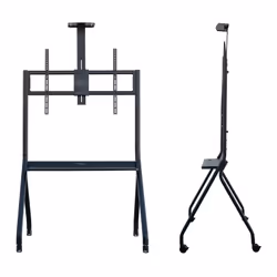 TooQ iStar Floor Stand with Wheels for 55‘- 100’ Screens, Black