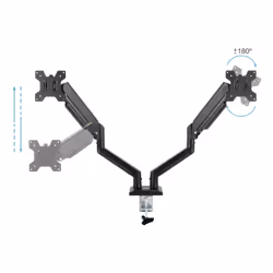 TooQ DB1434TNR-B monitor mount / stand 86.4 cm (34") Desk Black - Additional view 3