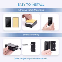 Panda Series Wireless Doorbell, IP44 Waterproof Cordless Doorbell, 150M Range Chime Kit, 1 Push Button and 2 Battery Operated Receivers with Led Light