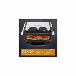 Aigostar Sandwich Toaster Toastie Maker, 2000W Large Fit Grill with Improved Non-Stick Coating, Panini Press and Sandwich Maker, Adjustable