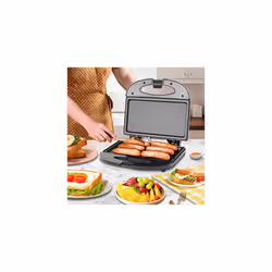 Aigostar Deep Fill Toastie Maker, Small Fit Sandwich Toaster Non-Stick Plates with Flat Surface, 800W Panini Press, Electric Health Grill, Cool T