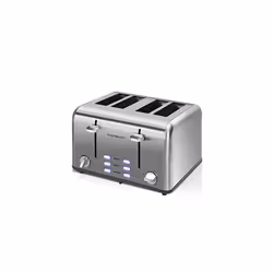 Aigostar Stainless Steel Toaster 4 Slice, Independent and Extra-Wide Slots, Defrost & Reheat Functions, 1550W Electric Toaste ...