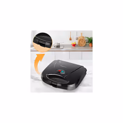 Single Sandwich Toastie maker, Deep Fill Sandwich Toaster with Non-Stick Flat Grill Plates, Small Panini Press, Healthy Grill, Indicator Lights,