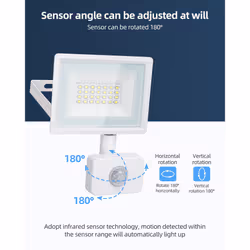 Security Lights Outdoor Motion Sensor, 20W PIR Floodlight, 1650 Lumens Security Light, IP65 Waterproof Motion Sensor Lights Outdoor, 6500K LED Outdoor
