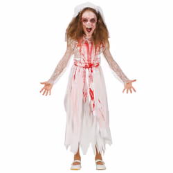 ) Girls' bloody wedding dress costume - 7-9 years (125-135 cm
