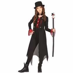 ) Gothic chic black and red child costume - 5 to 6 years (110-115 cm