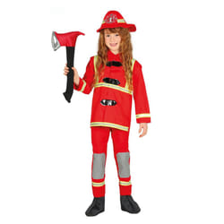 ) Children's red firefighter costume - 5 to 6 years (110-115 cm