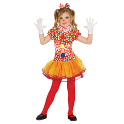 Multicolored clown costume with tutu for girls
