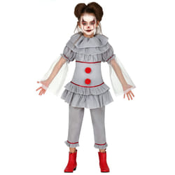 ) Girls' gray assassin clown costume - 10 to 12 years (142-148 cm